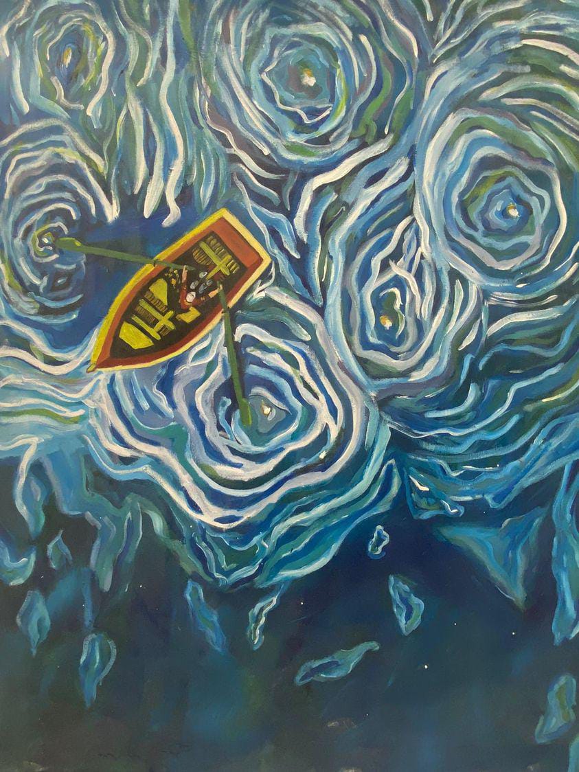 Row, row, row your boat - by MARWA (Gaza) - A3 size